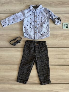 Little Lad Matching 3 Piece Dinosaur Set Blue Size 12 Months NWT